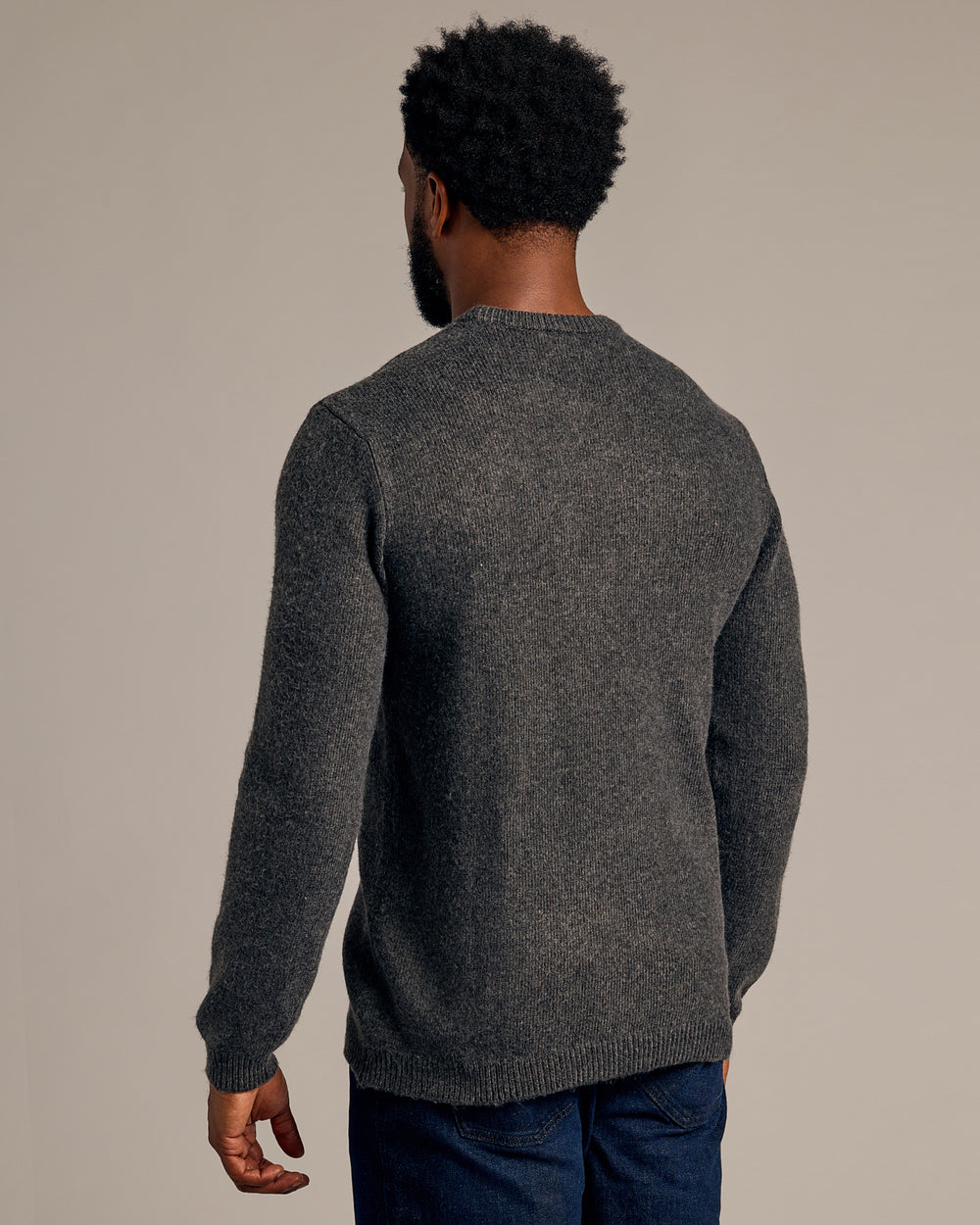 Charcoal Heather Gray Marled Crew Neck Sweater