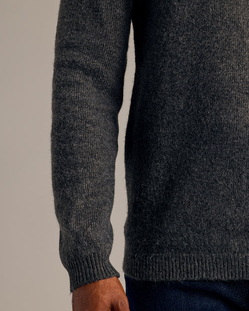 Charcoal Heather Gray Marled Crew Neck Sweater