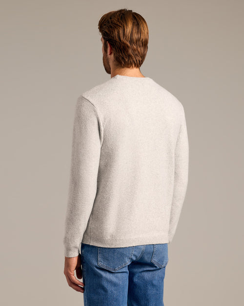 Light Heather Gray Marled Crew Neck Sweater