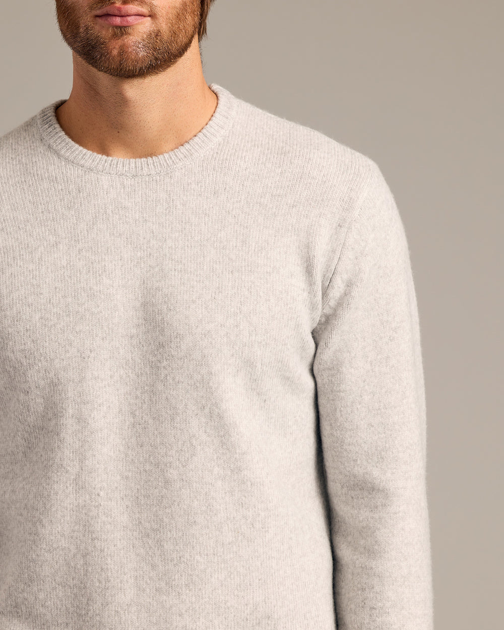 Light Heather Gray Marled Crew Neck Sweater