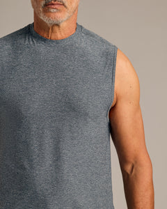 True ClassicHeather Navy Sleeveless Active Muscle Tee