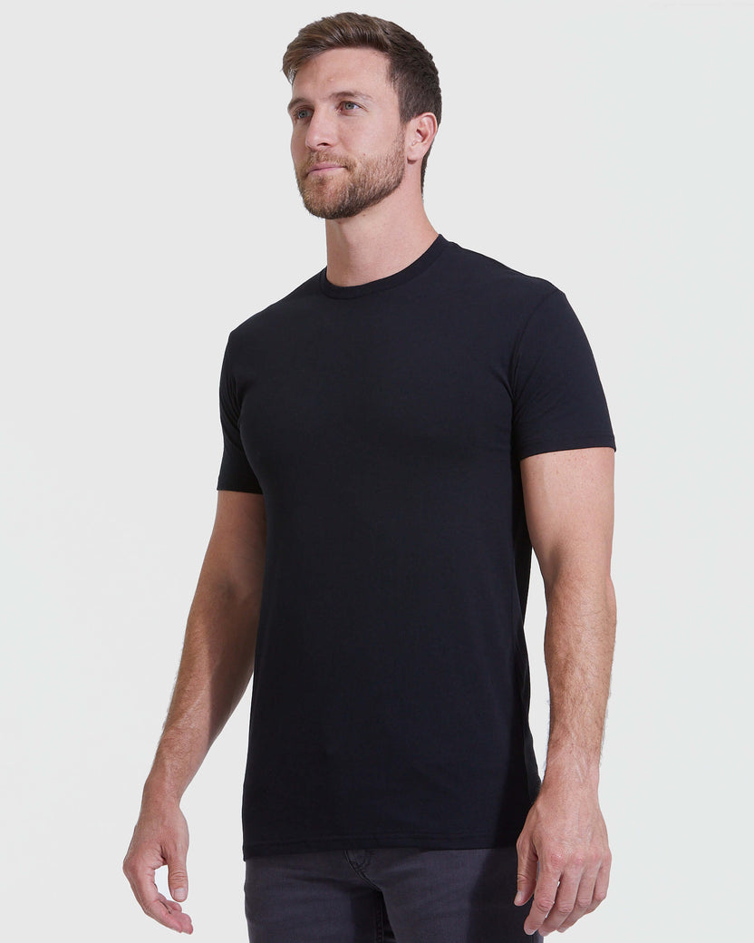 Black Tall Round Hem Crew Neck T-Shirt | Black Tall Round Hem Crew Neck ...