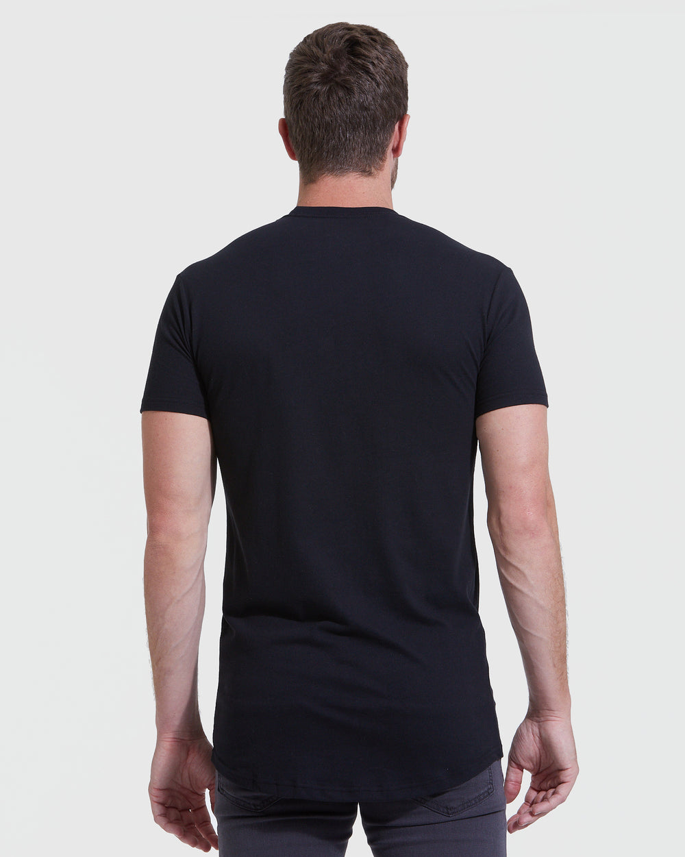 All Black Tall Round Hem Crew Neck T-Shirt 3-Pack