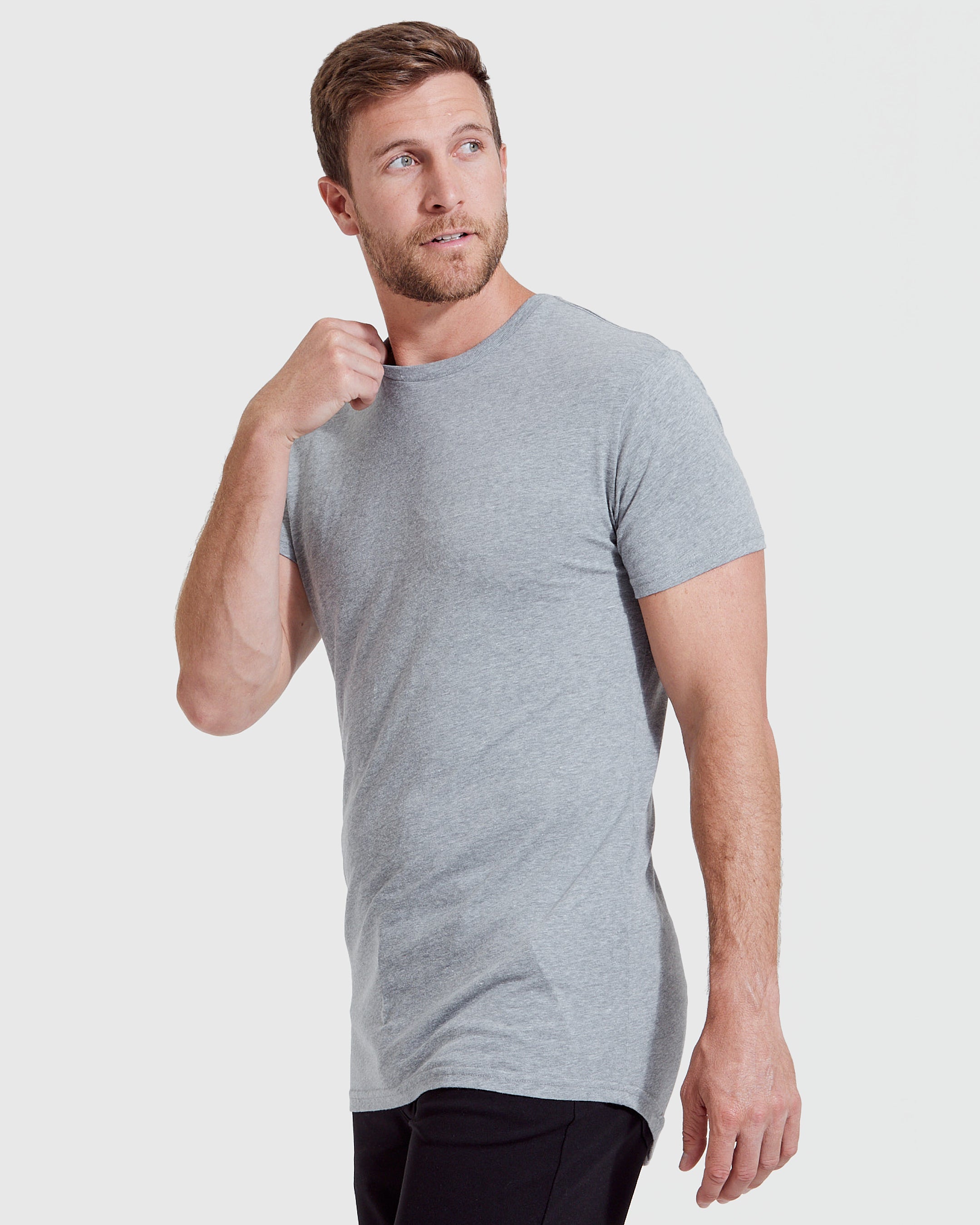 Heather Gray Tall Round Hem Crew Neck T-Shirt – True Classic