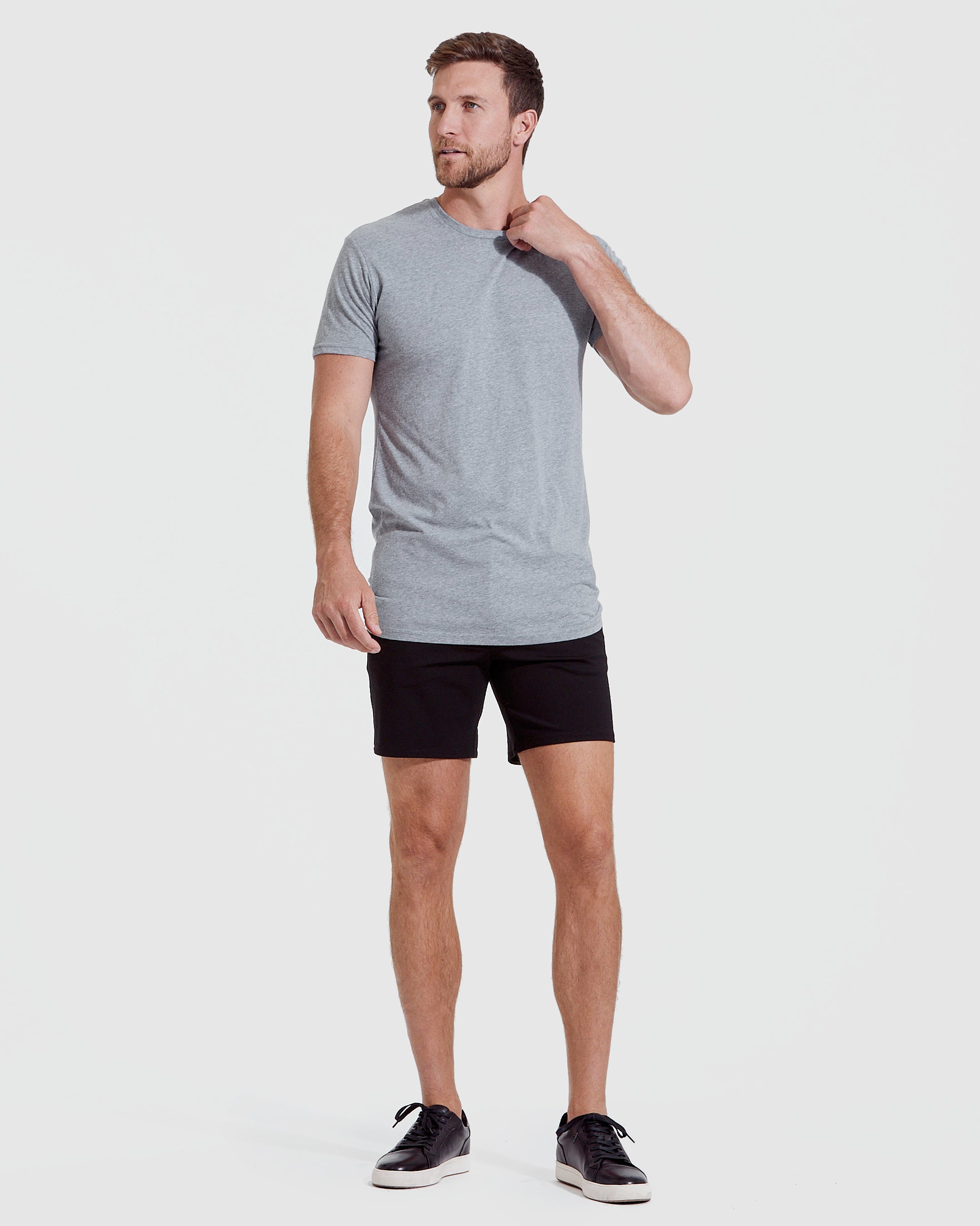 Heather Gray Tall Round Hem Crew Neck T-Shirt – True Classic