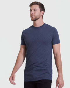 True ClassicHeather Navy Tall Round Hem Crew Neck T-Shirt