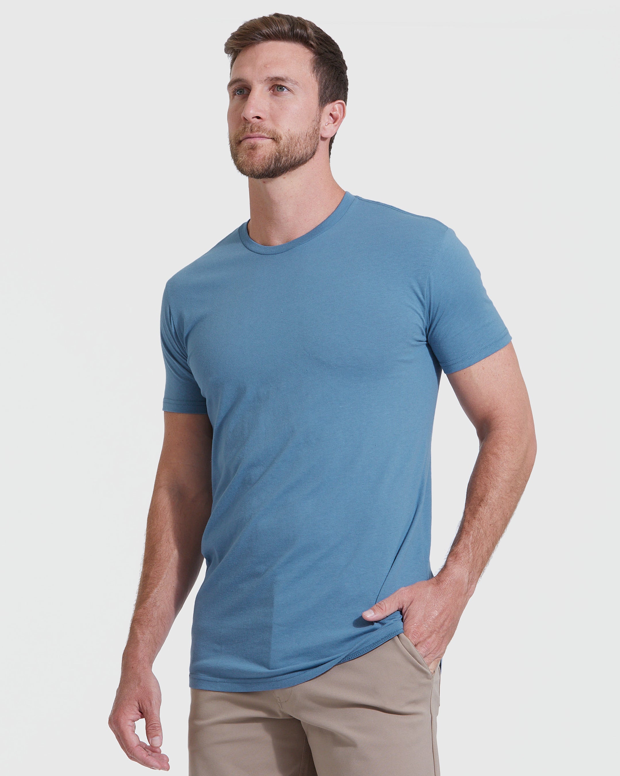 Indigo Tall Round Hem Crew Neck T-Shirt – True Classic