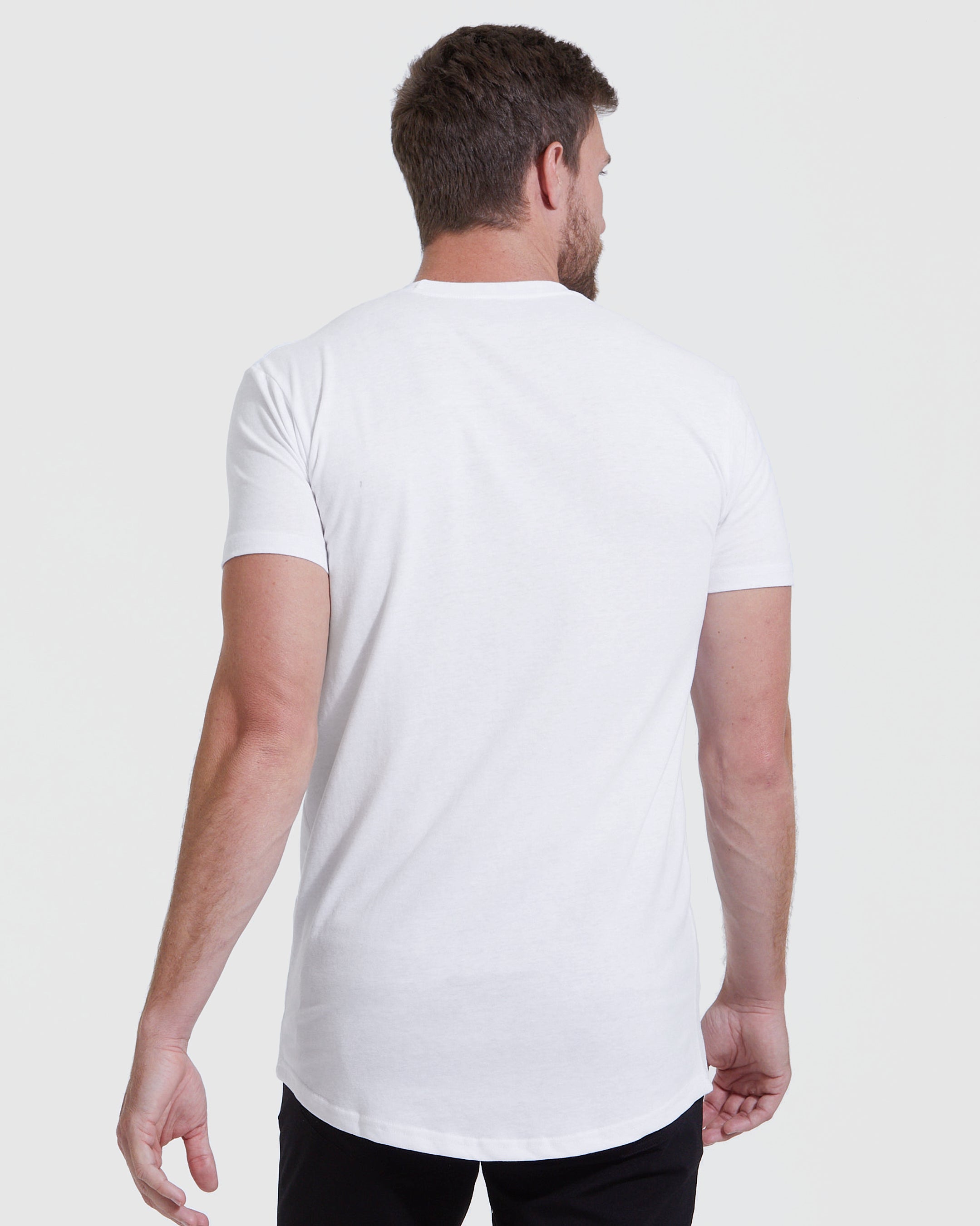 White Tall Round Hem Crew Neck T-Shirt – True Classic