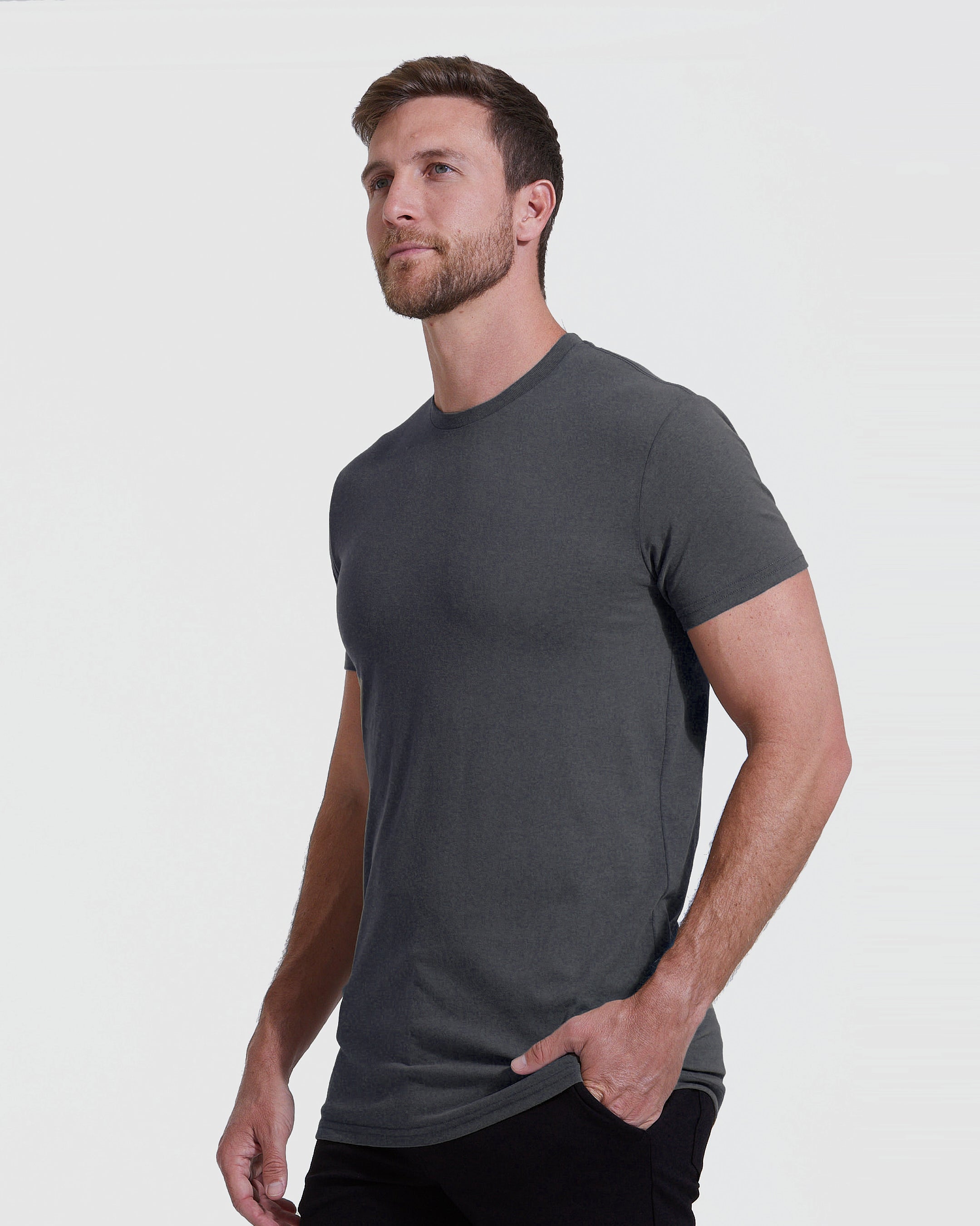 Carbon Tall Straight Hem Crew Neck T-Shirt | Carbon Tall Straight Hem ...