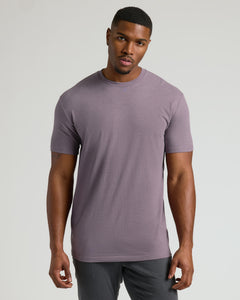 True ClassicDark Heather Amethyst Tall Straight Hem Crew Neck T-Shirt