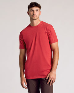 True ClassicDark Heather Lava Tall Straight Hem Crew Neck T-Shirt