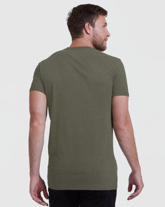 True ClassicHeather Military Green Tall Straight Hem Crew Neck T-Shirt