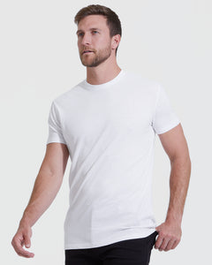 True ClassicCamiseta blanca larga con dobladillo recto y cuello redondo