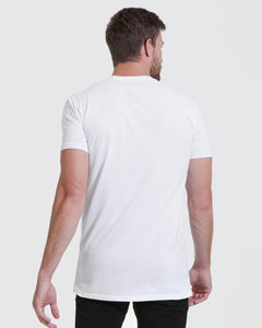 True ClassicCamiseta blanca larga con dobladillo recto y cuello redondo