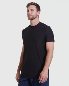 True ClassicAll Black Short Sleeve Tall Active Crew 3-Pack