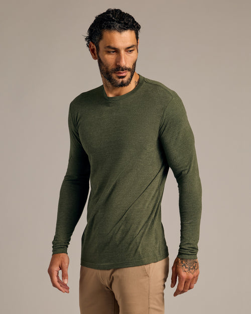 Dark Heather Olive Tall Long Sleeve T-Shirt