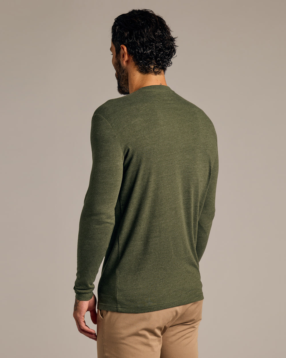 Dark Heather Olive Tall Long Sleeve T-Shirt