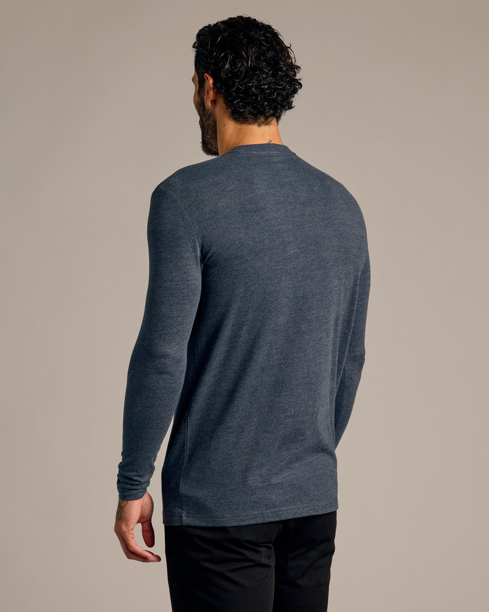 Heather Navy Tall Long Sleeve T-Shirt