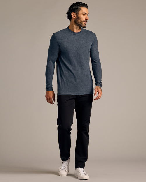 Heather Navy Tall Long Sleeve T-Shirt