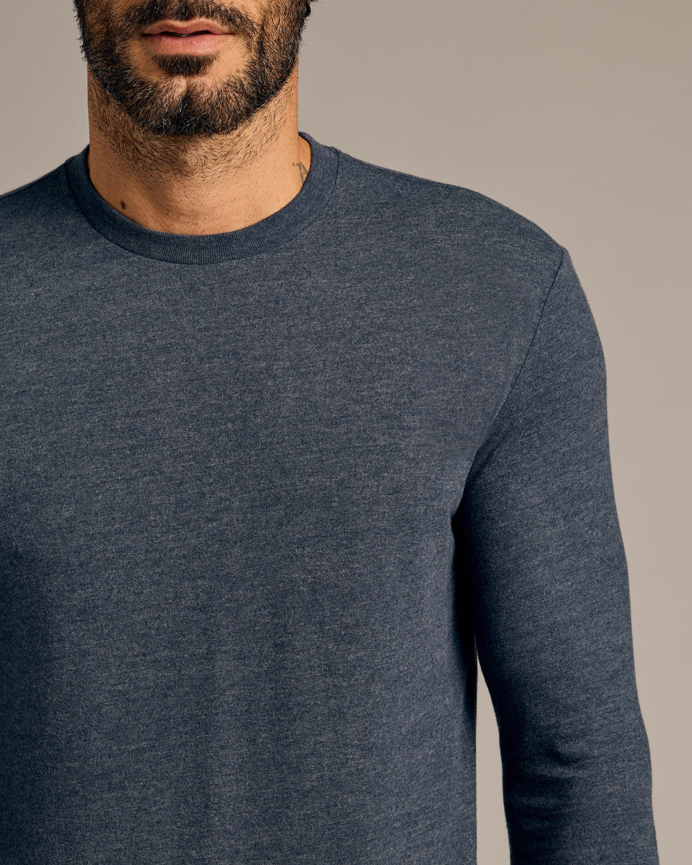 Heather Navy Tall Long Sleeve T-Shirt