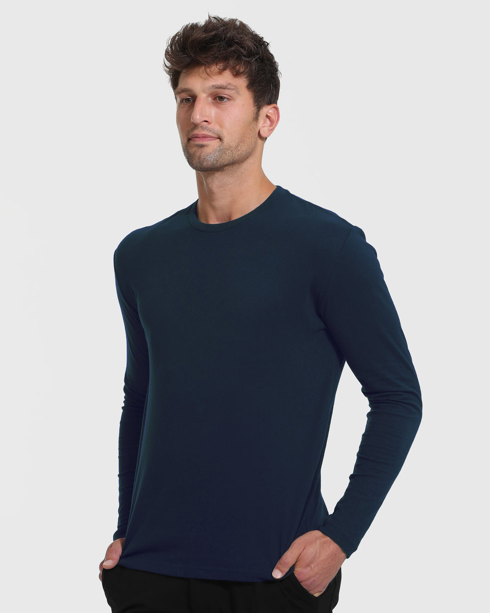 Navy Tall Crew Neck Long Sleeve | Navy Tall Long Sleeve Crew Neck T ...