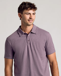 True ClassicDark Heather Amethyst Short Sleeve Tall Polo