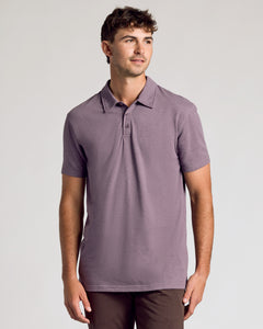 True ClassicDark Heather Amethyst Short Sleeve Tall Polo