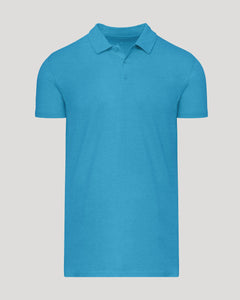 True ClassicDark Heather Bahama Blue Short Sleeve Tall Polo