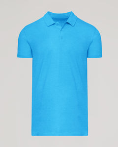 True ClassicDark Heather Bahama Blue Short Sleeve Tall Polo