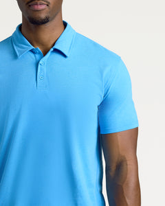 True ClassicDark Heather Bahama Blue Short Sleeve Tall Polo