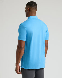 True ClassicDark Heather Bahama Blue Short Sleeve Tall Polo