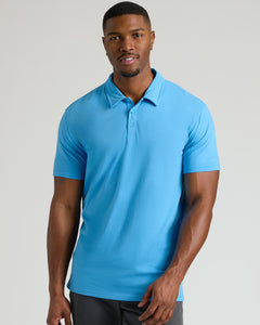 True ClassicDark Heather Bahama Blue Short Sleeve Tall Polo