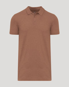 True ClassicDark Heather Sepia Short Sleeve Tall Polo