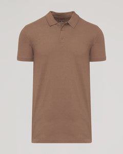 True ClassicDark Heather Sepia Short Sleeve Tall Polo