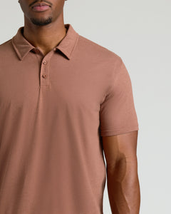 True ClassicDark Heather Sepia Short Sleeve Tall Polo