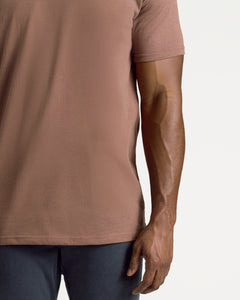 True ClassicDark Heather Sepia Short Sleeve Tall Polo