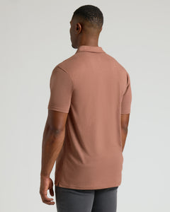 True ClassicDark Heather Sepia Short Sleeve Tall Polo