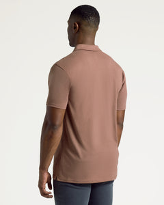 True ClassicDark Heather Sepia Short Sleeve Tall Polo