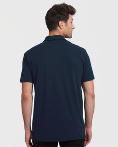 True ClassicCamiseta cuello polo larga mangas cortas azul marino