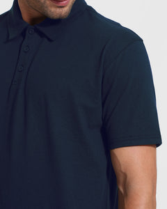 True ClassicCamiseta cuello polo larga mangas cortas azul marino