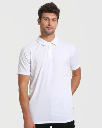 White Short Sleeve Tall Polo | Men's White Tall Polo Polo | True Classic