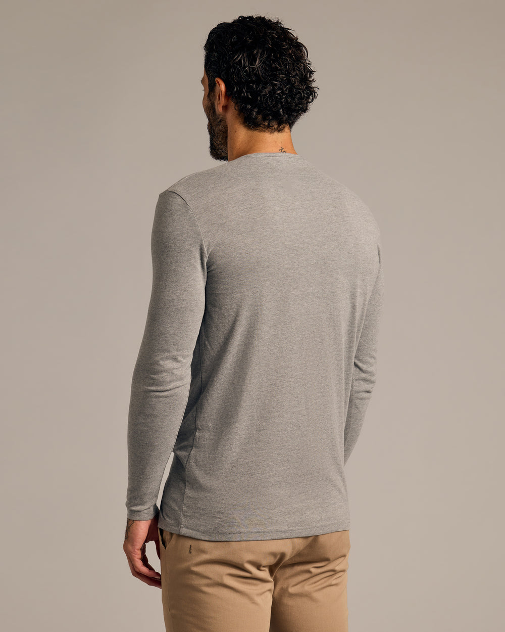 Heather Gray Long Sleeve Tall Classic Henley