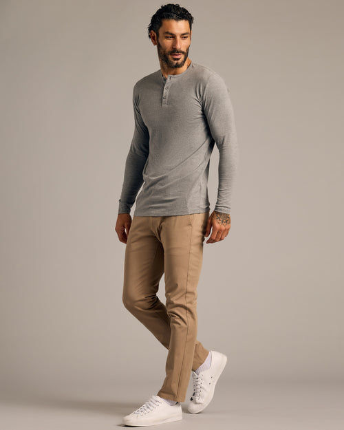 Heather Gray Long Sleeve Tall Classic Henley