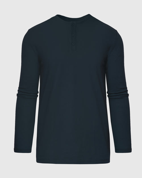 Navy Long Sleeve Tall Classic Henley