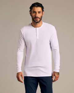 True ClassicWhite Long Sleeve Tall Classic Henley