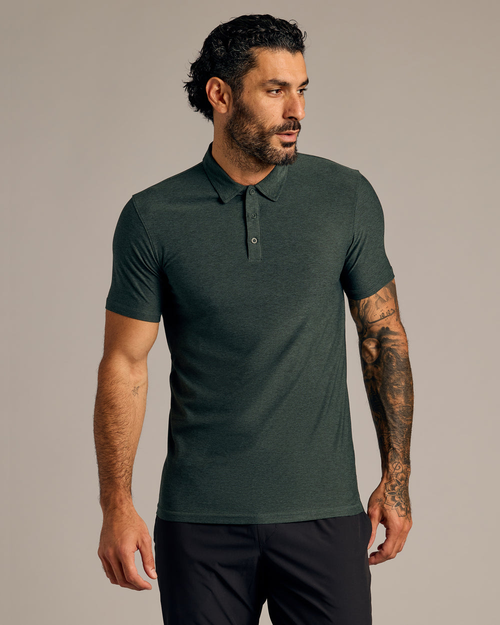 Forest & Light Gray Tall Active Polo 2-Pack