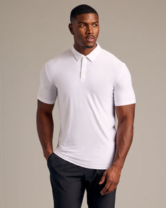 True ClassicWhite Short Sleeve Tall Active Polo