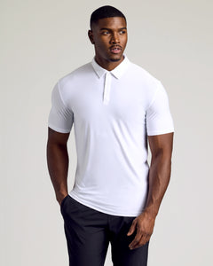 True ClassicWhite Short Sleeve Tall Active Polo