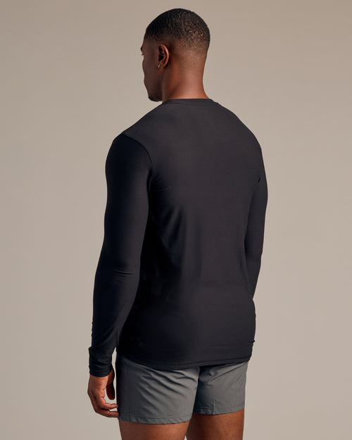 Black Long Sleeve Tall Active Crew