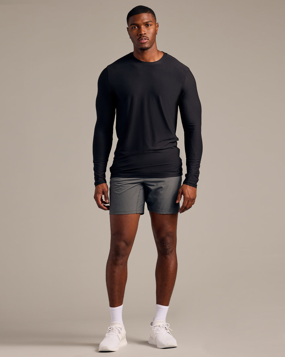 Black Long Sleeve Tall Active Crew